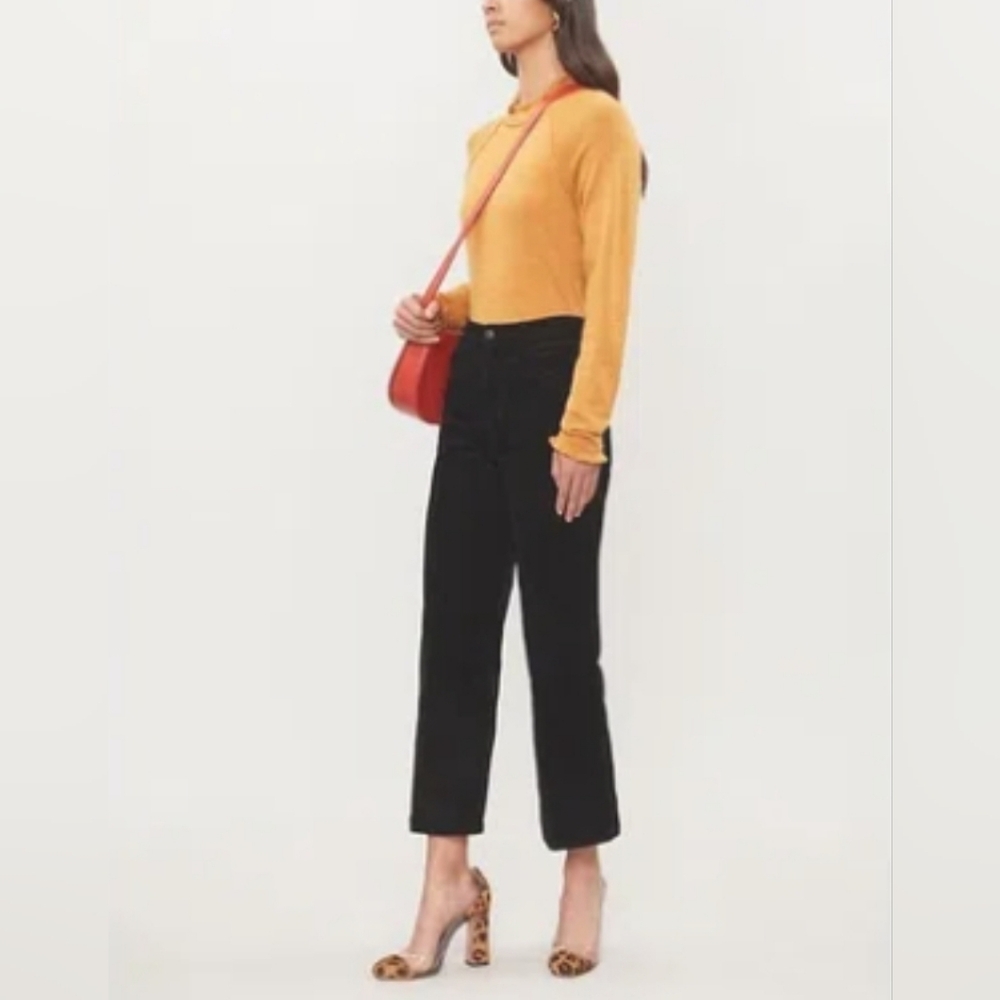 J brand size 29 Joan crop black wide leg corduroy pants